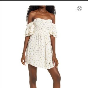 Billabong dancing sun off the shoulder mini dress